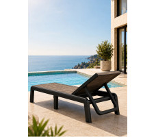 Шезлонг уличный ОРЕХ PORTO SL GRAPHITE
