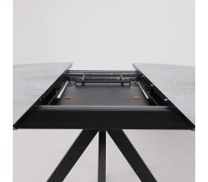 Стол AV 1107 HPL+МДФ 1000(1350)*750 мрамор марквина синий/черный