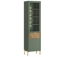 Шкаф Siena REG1W1D1S 51,5*41*201 дымчатый зеленый/дуб вотан (с подсветкой)