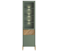 Шкаф Siena REG1W1D1S 51,5*41*201 дымчатый зеленый/дуб вотан (с подсветкой)