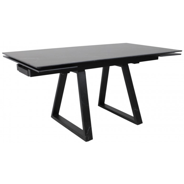 Стол МОНАКО NEW 1600(2240)*900 камень черный Greys Black/черный матовый (квадро)