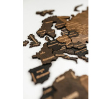 Интерьерная карта мира из дерева (Венге) 72*130 см