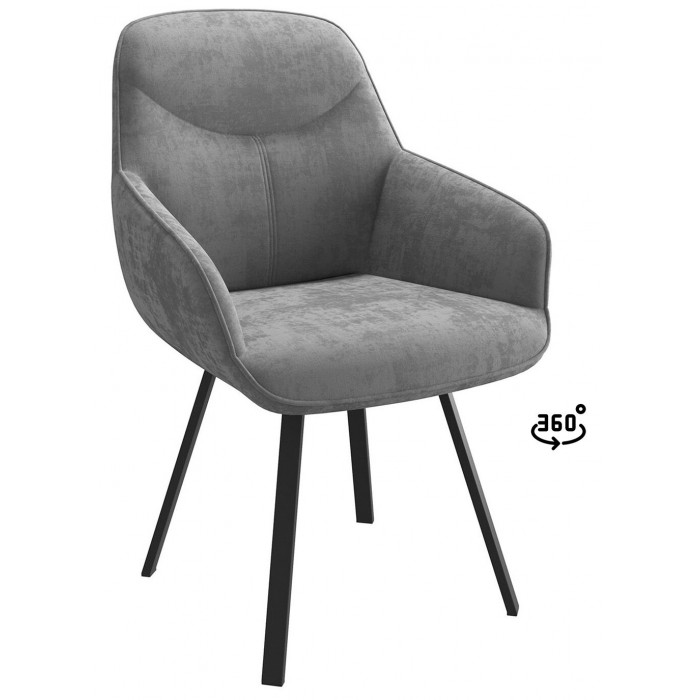 Стул поворотный Romeo Smile 360 b22 grey lux/черный