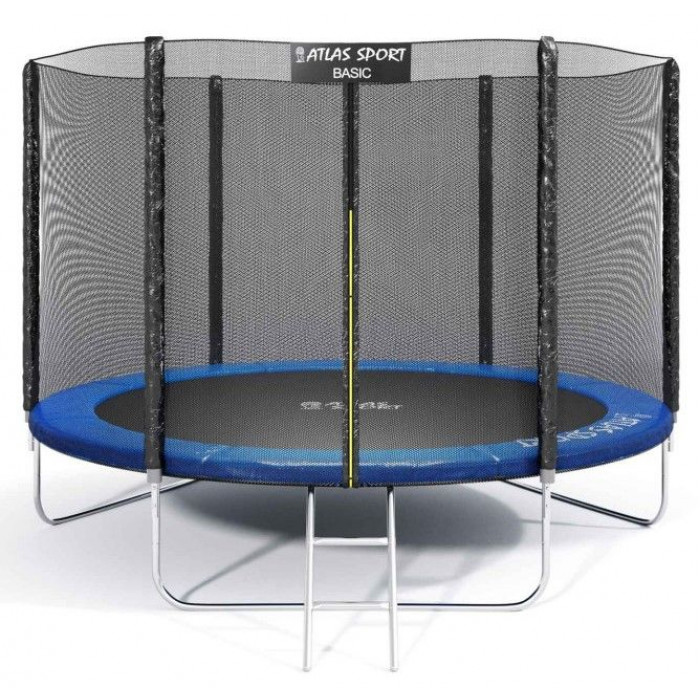 Батут Atlas Sport 312 см - 10ft BASIC (3 ноги) с  лестницей синий