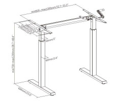 Стол с регулируемой высотой Manual Desk Compact White 138*80*1,8 см