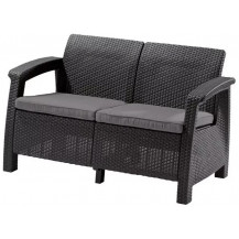 Скамья двухместная CORFU II LOVE SEAT графит Скамья двухместная CORFU II LOVE SEAT графит