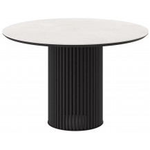 Стол Askar Round-116 krater perla premium cer/черный Стол Askar Round-116 krater perla premium cer/черный