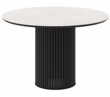 Стол Askar Round-116 krater perla premium cer/черный
