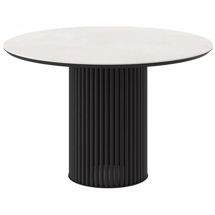 Стол Askar Round-116 krater perla premium cer/черный