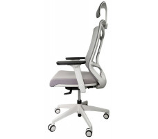 Кресло CHAIR MEISTER NATURE II SLIDER (с подголовником) серый/каркас белый