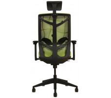 Кресло CHAIR MEISTER Nature II Black Slider (с подголовником) зеленый/каркас черный
