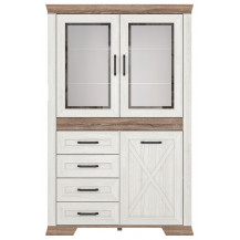 Шкаф Marselle REG2W1D4S 116.5*45.5*182.5 ясень снежный/дуб сонома темный