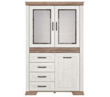 Шкаф Marselle REG2W1D4S 116.5*45.5*182.5 ясень снежный/дуб сонома темный