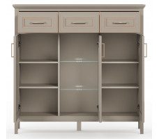 Тумба Classic KOM1W2D3S 136*40,5*133 глиняный серый (с подсветкой)