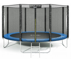 Батут Atlas Sport 435 см - 14ft PRO (усиленные опоры) синий