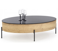 Стол журнальный HALMAR ZENGA 120*60*37 черный/дуб золотой