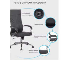 Кресло SitUp MARK chrome (экокожа Black/Black)