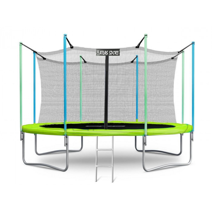 Батут Atlas Sport 435 см с внутренней сеткой и лестницей