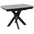 Стол раздвижной LEONEL-110 110(145)*80 ITALIAN LIGHT GREY GLOSS ST CER/Черный