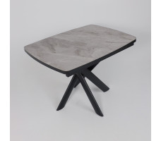 Стол раздвижной LEONEL-110 110(145)*80 ITALIAN LIGHT GREY GLOSS ST CER/Черный