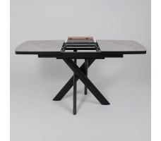 Стол раздвижной LEONEL-110 110(145)*80 ITALIAN LIGHT GREY GLOSS ST CER/Черный