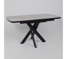 Стол раздвижной LEONEL-110 110(145)*80 ITALIAN LIGHT GREY GLOSS ST CER/Черный