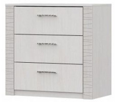 Комод-витрина SV-мебель (МС Гамма 20 К) серия №4 ясень анкор светлый / сандал светлый (3 ящика)