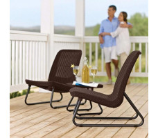 Набор уличной мебели (2 кресла, столик) Rio Patio set коричневый