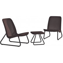 Набор уличной мебели (2 кресла, столик) Rio Patio set коричневый