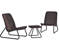 Набор уличной мебели (2 кресла, столик) Rio Patio set коричневый