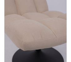 Кресло поворотное AksHome GRANDE (Гранде) песочная ткань Linen Fabric-3/черный