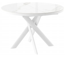 Стол раздвижной RONALDO-120 120(160) PATAGONOA BIANCO GLOSS PREMIUM CER/белый