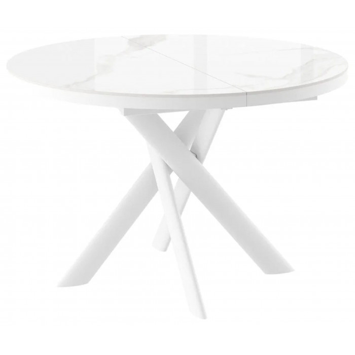 Стол раздвижной RONALDO-120 120(160) PATAGONOA BIANCO GLOSS PREMIUM CER/белый
