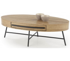 Стол журнальный HALMAR CAROLINA дуб золотой/черный