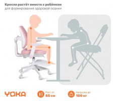 Кресло ортопедическое Yoka Niko (Нико) розовый