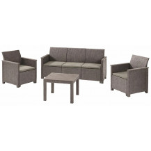 Набор садовой мебели Elodie 3 seater (диван, 2 кресла, стол) капучино