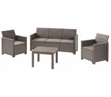 Набор садовой мебели Elodie 3 seater (диван, 2 кресла, стол) капучино