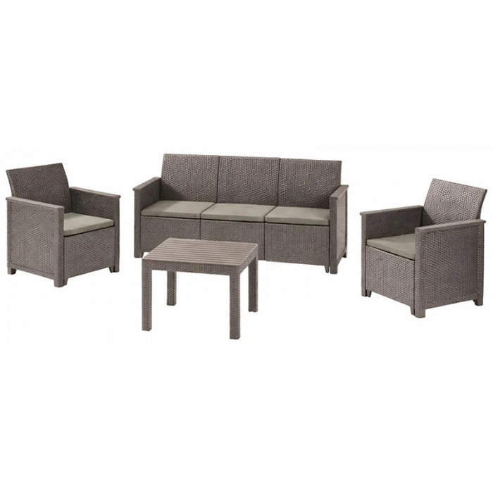 Набор садовой мебели Elodie 3 seater (диван, 2 кресла, стол) капучино