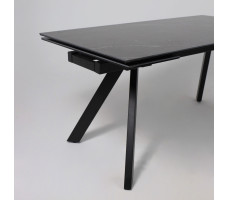 Стол МОНАКО NEW 1600(2240)*900 камень черный Greys Black/черный матовый