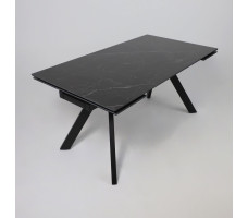 Стол МОНАКО NEW 1600(2240)*900 камень черный Greys Black/черный матовый