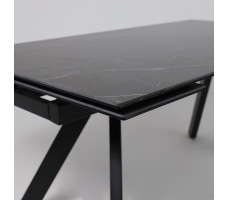 Стол МОНАКО NEW 1600(2240)*900 камень черный Greys Black/черный матовый