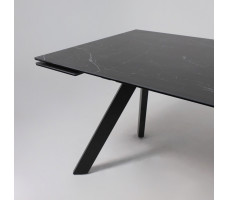 Стол МОНАКО NEW 1600(2240)*900 камень черный Greys Black/черный матовый