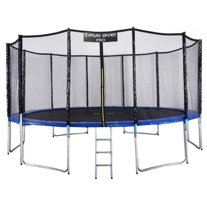 Батут Atlas Sport 490 см (16ft) PRO (усиленные опоры) синий