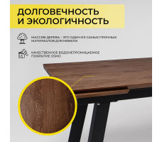 Стол обеденный Сангай 160(220)*80*80 дуб мореный / черный