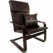 Кресло-качалка Calviano Soft 1 экокожа коричневое Кресло-качалка Calviano Soft 1 экокожа коричневое
