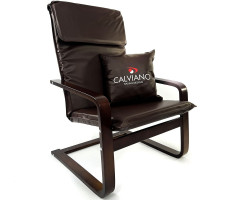 Кресло-качалка Calviano Soft 1 экокожа коричневое