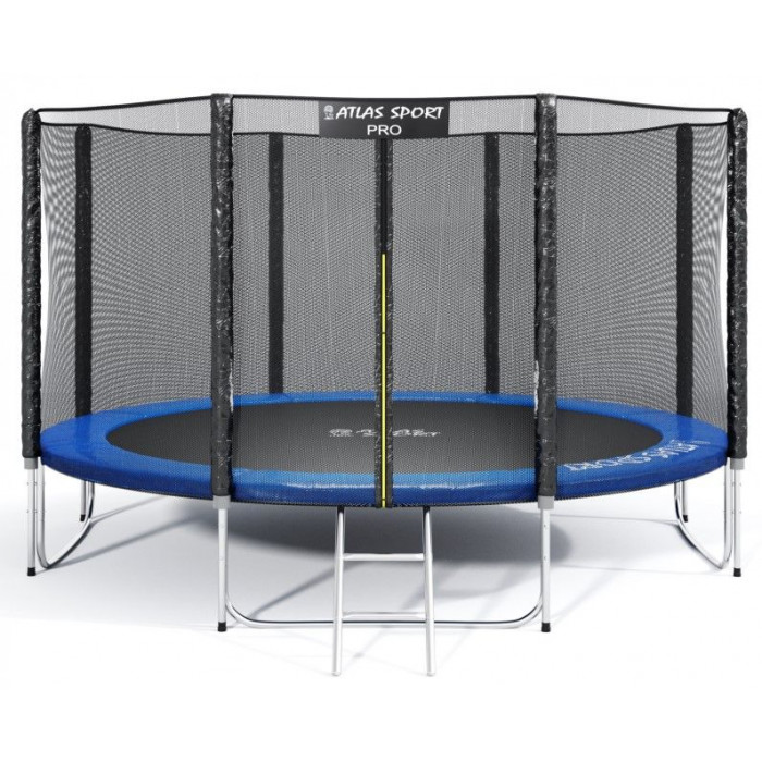 Батут Atlas Sport 374 см - 12ft PRO (усиленные опоры) синий