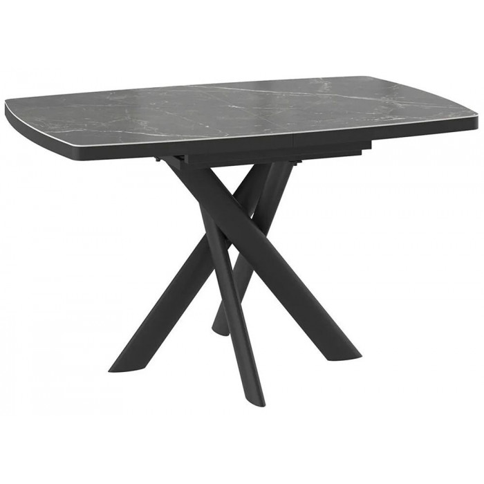 Стол раздвижной LEONEL-130 130(165)*85 STONE BLACK ST CER/черный