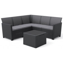 Набор садовой мебели Elodie (угловой диван, стол) графит