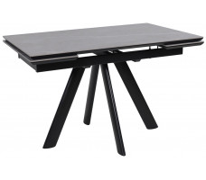 Стол раздвижной JACK-120 120(30+30)*80 STONE GREY ST CER/черный